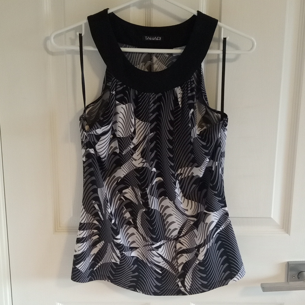 Tahari Boatneck Sleeveless Top